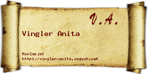 Vingler Anita névjegykártya